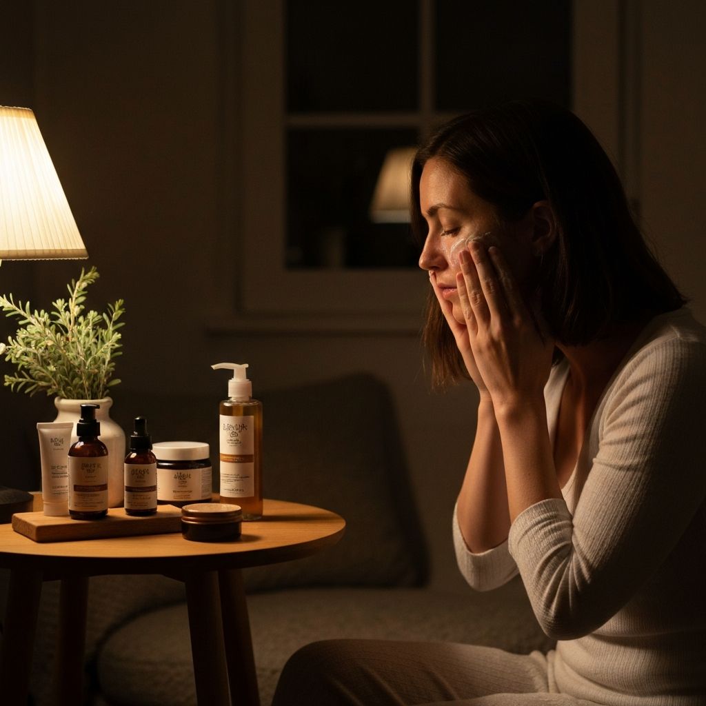 Rutina de cuidado facial nocturna